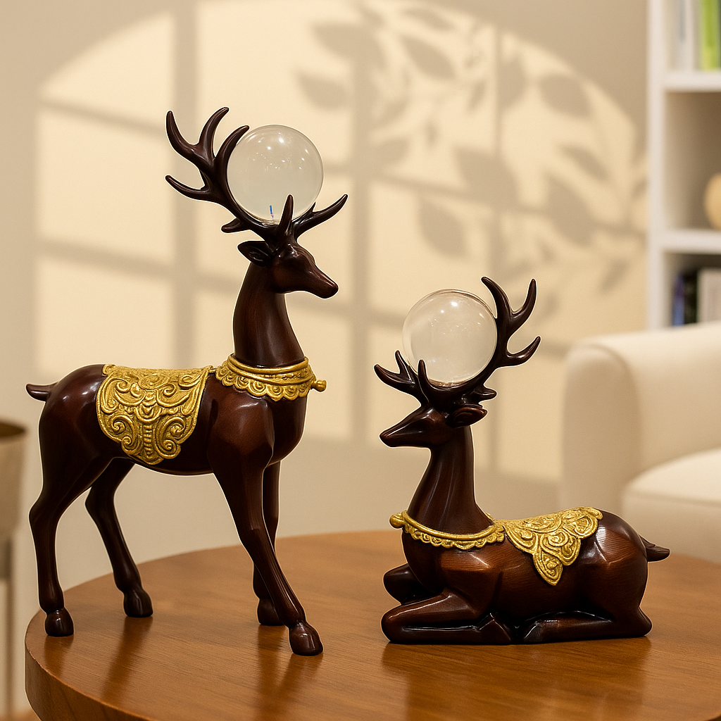 Deer Couple Decorative Showpiece(Set of 2)