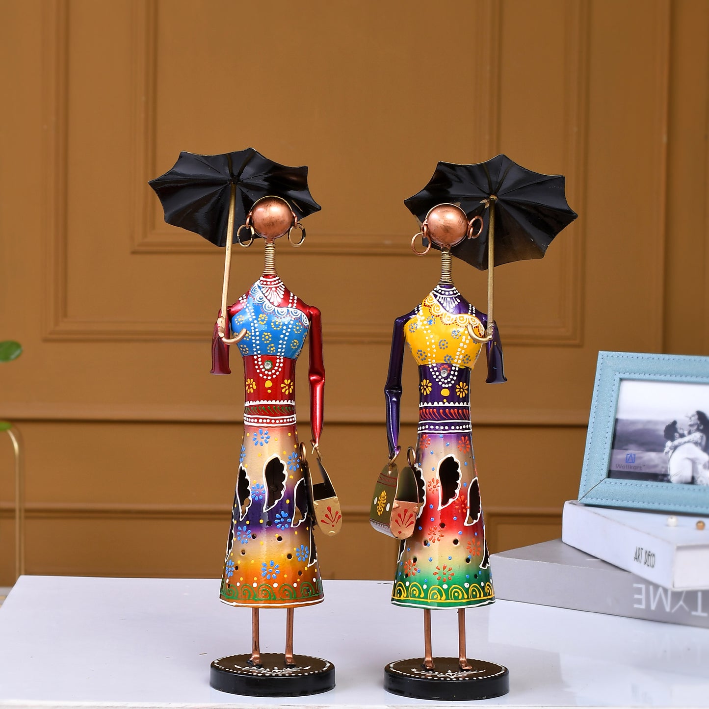 Handcrafted Umbrella Musician Dolls (Set of 2)