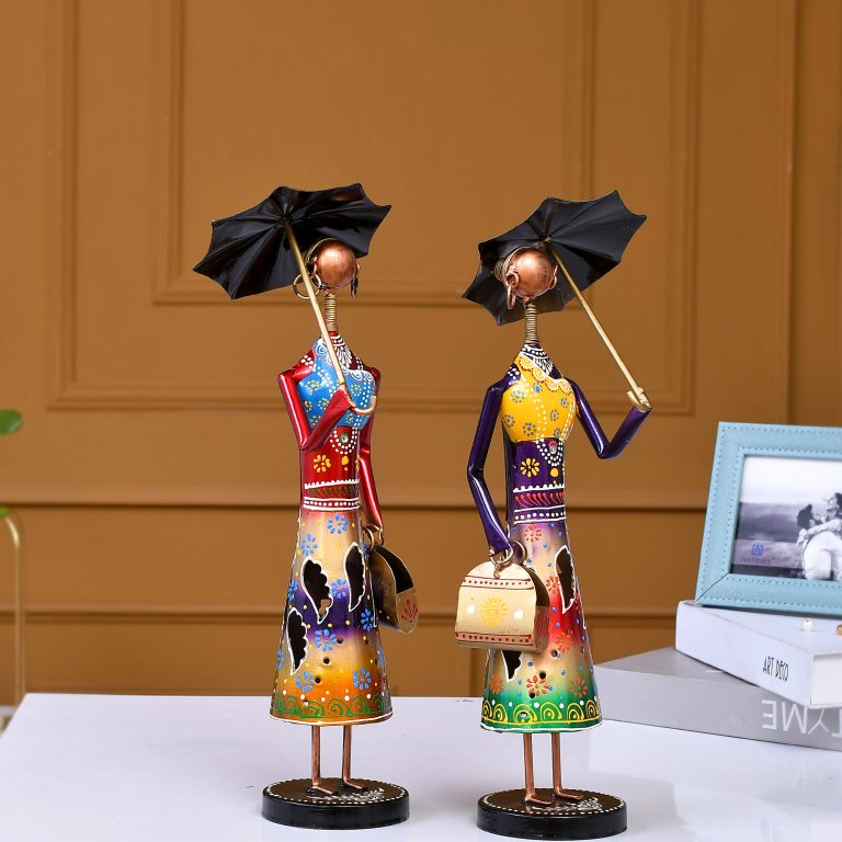 Handcrafted Umbrella Musician Dolls (Set of 2)