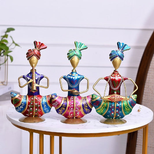 Handcrafted Rajasthani Musician (Set of 3)