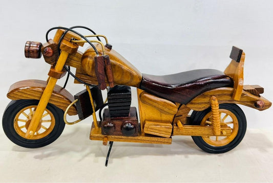 Vintage Wooden Motorcycle Model