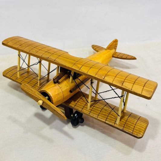 Golden Horizon Wooden Biplane Model