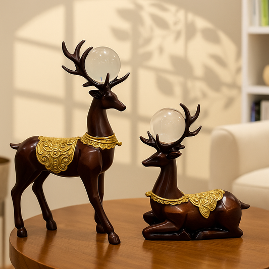 Deer Couple Decorative Showpiece(Set of 2)