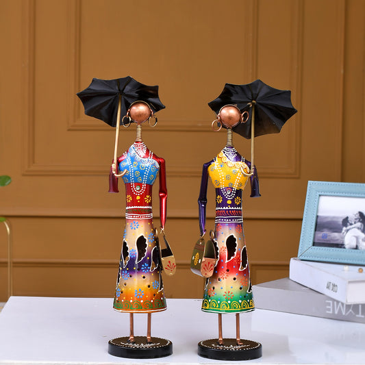 Handcrafted Umbrella Musician Dolls (Set of 2)