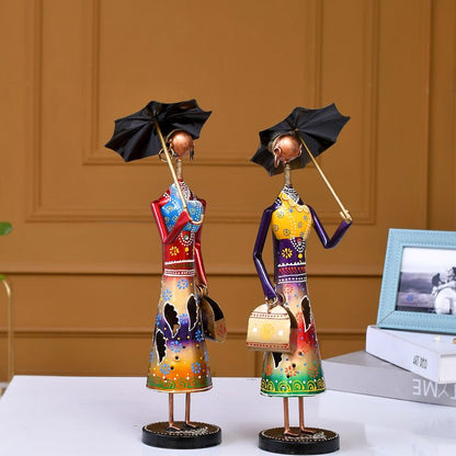 Handcrafted Umbrella Musician Dolls (Set of 2)