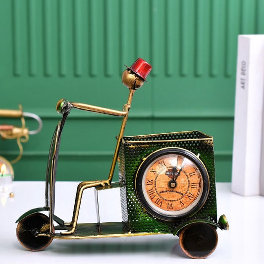 Scooter Pen Stand with Clock