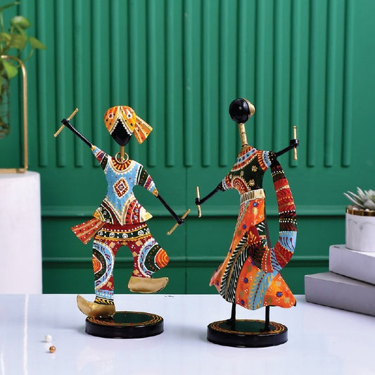 Handcrafted Dandiya Dance Couple Showpiece