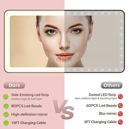 LED Vanity Car Mirror I Perfect Makeup Anytime, Anywhere!
