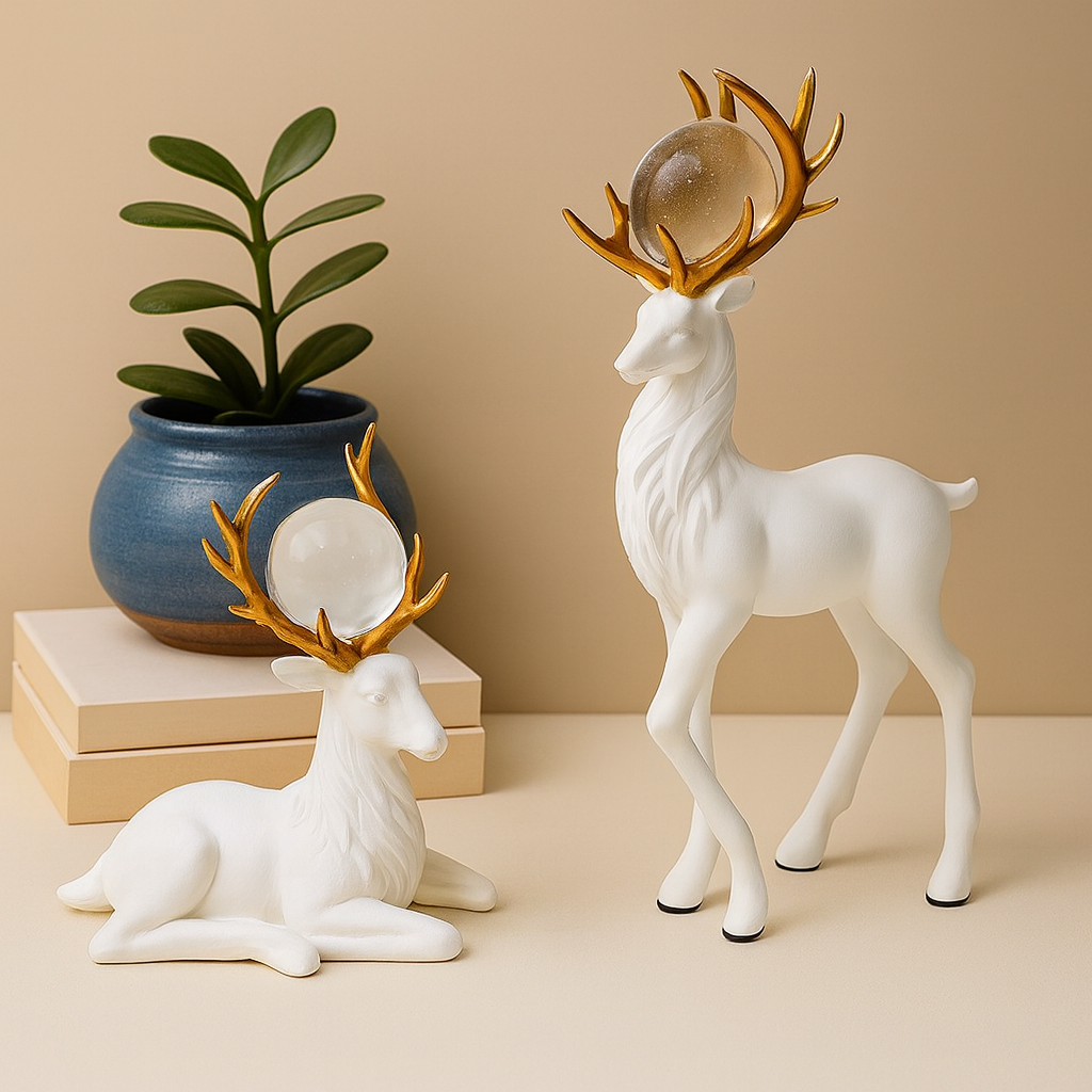 Celestial Majesty Deer Figurine(Set of 2)