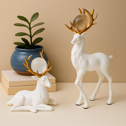 Celestial Majesty Deer Figurine(Set of 2)